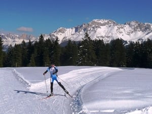 Skaten mit Rosengarten und Latemar...