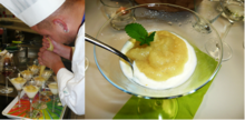 Panna Cotta mit Vanilleäpfel und Minze
