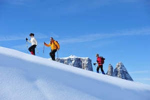 Schneeschuh_Atemwanderung mit Roman auf der Seiser Alm